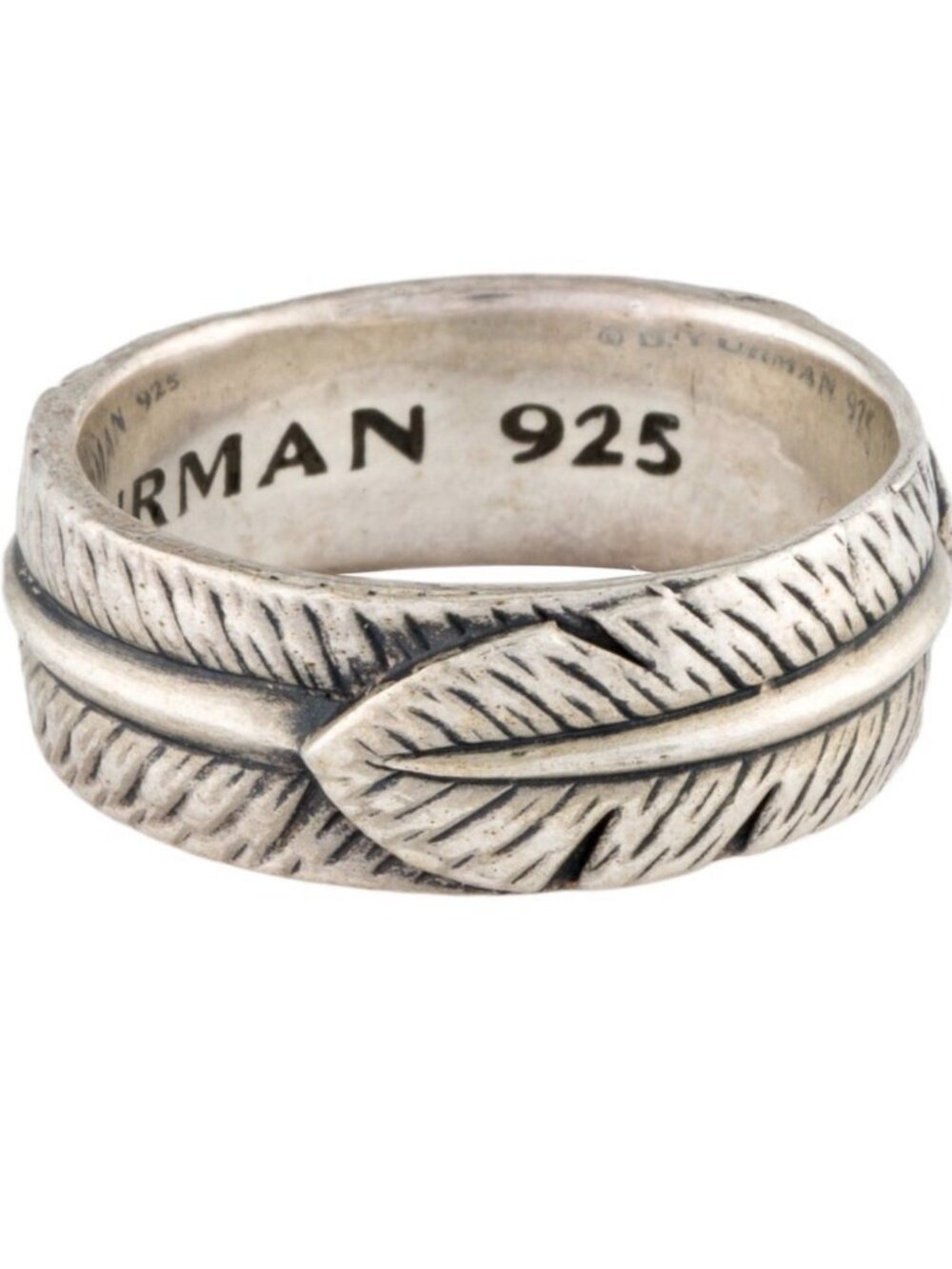 DAVID YURMAN STERLING SILVER 925 SOUTHWEST FEATHER BAND RING